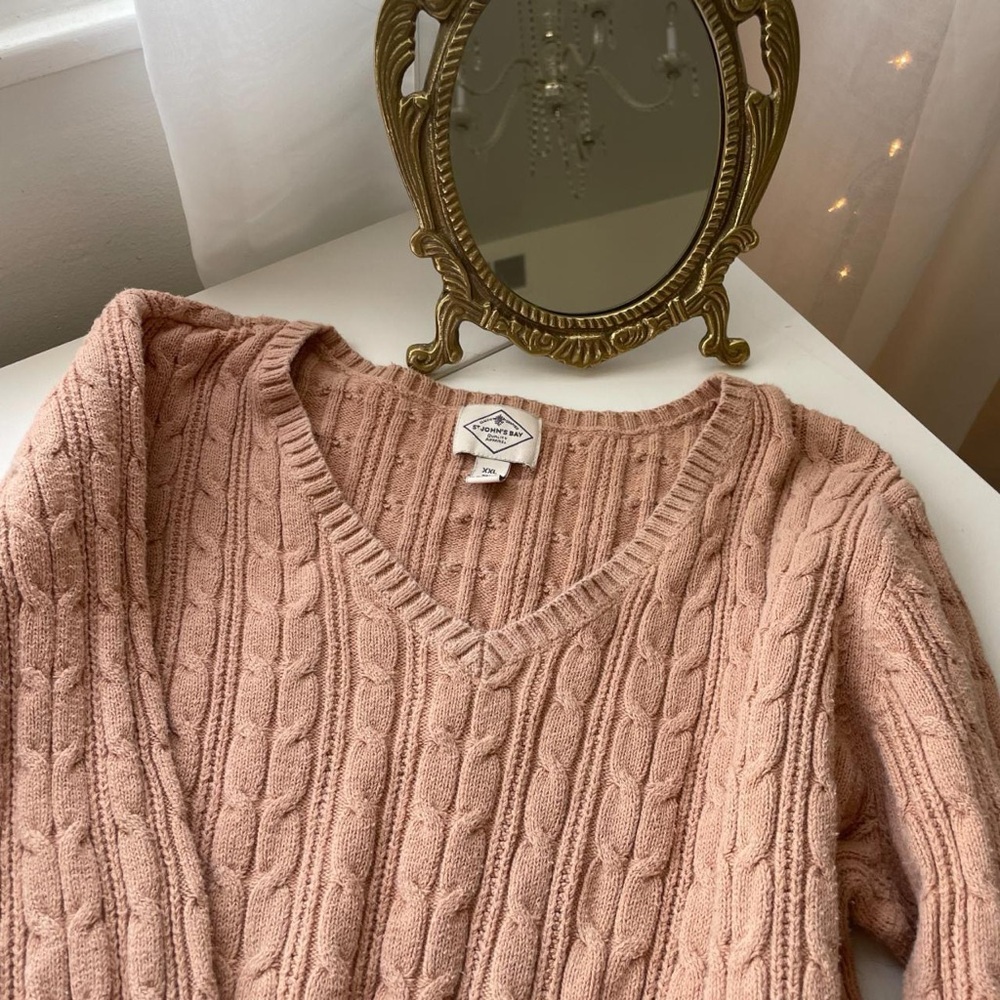 St. John's Bay Vintage V-Neck Knit Sweater